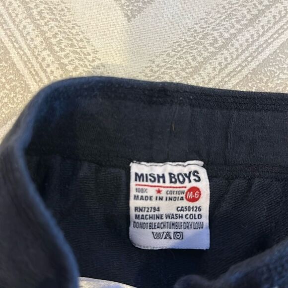 Mish Boys Navy Black Cargo Sweat Shorts - Picture 4 of 5